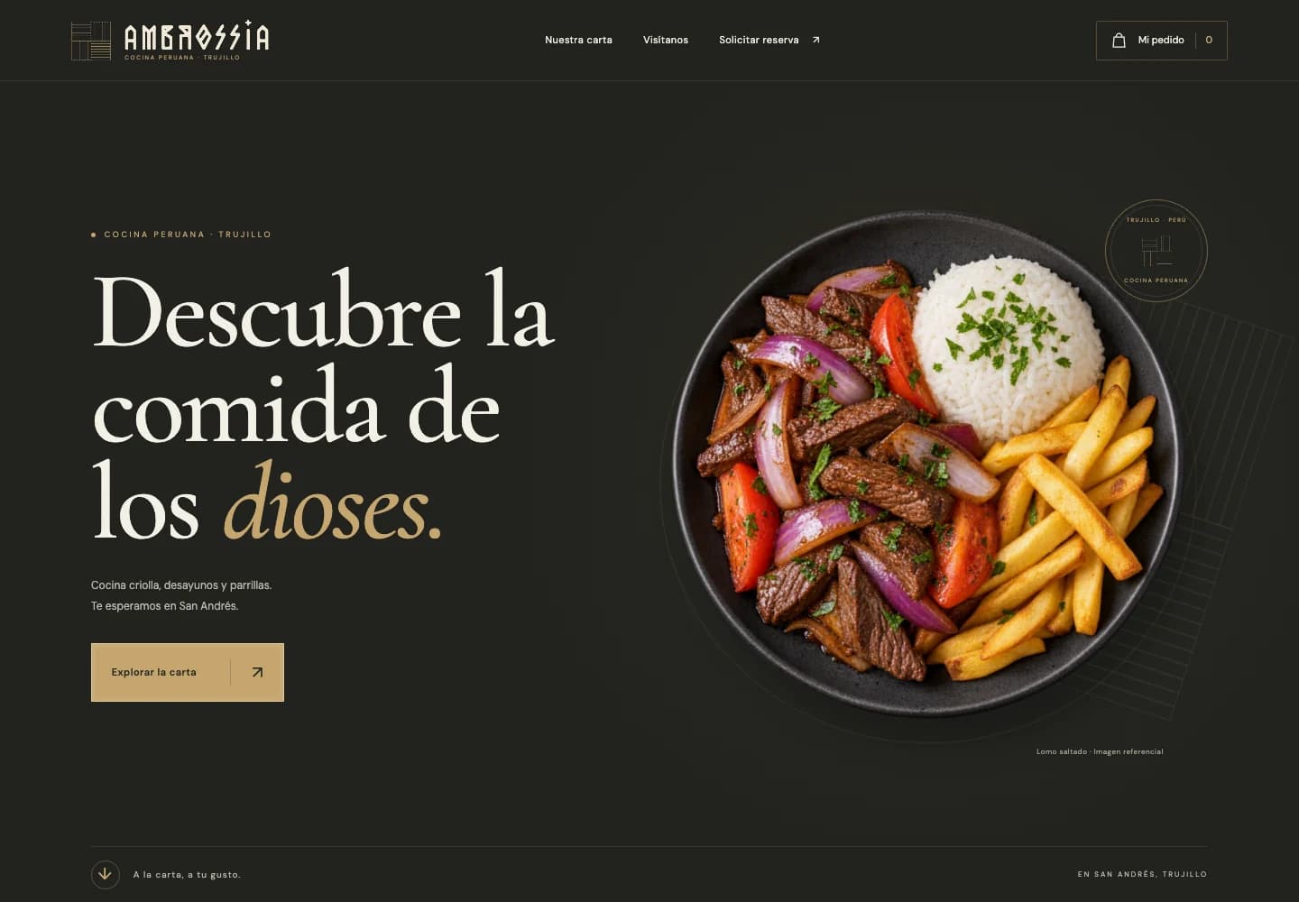 Diseño de la web de Ambrossia