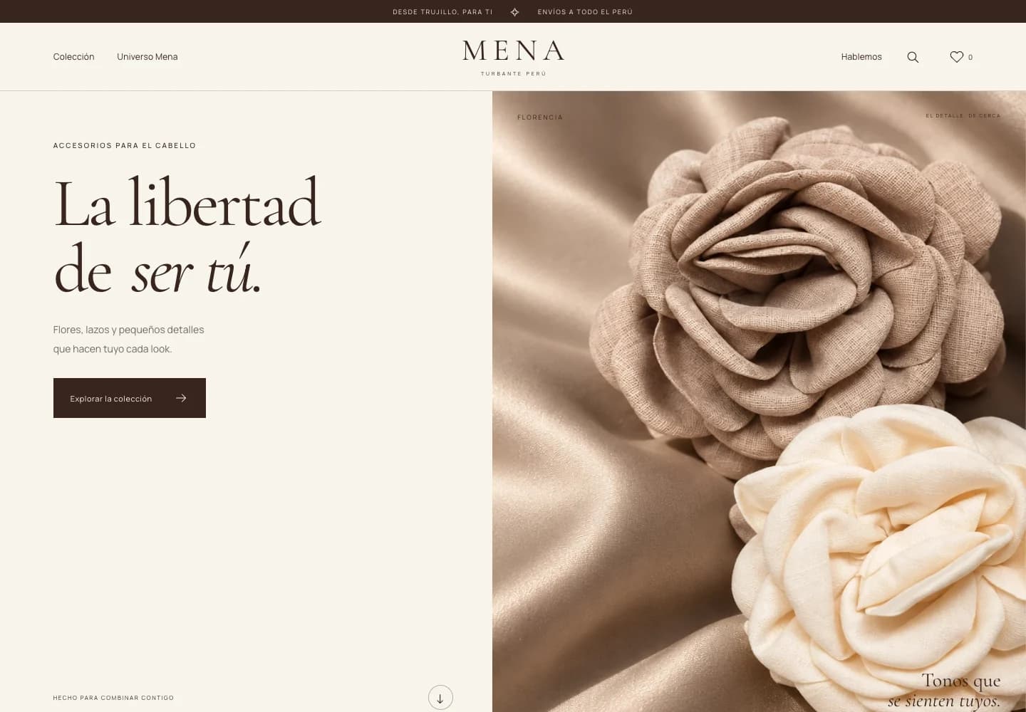 Diseño de la web de Mena Turbante Perú
