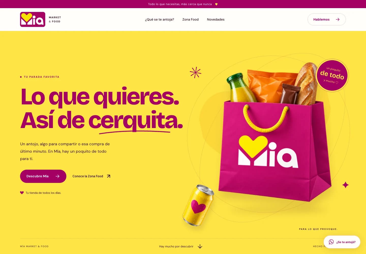 Diseño de la web de Mía Perú